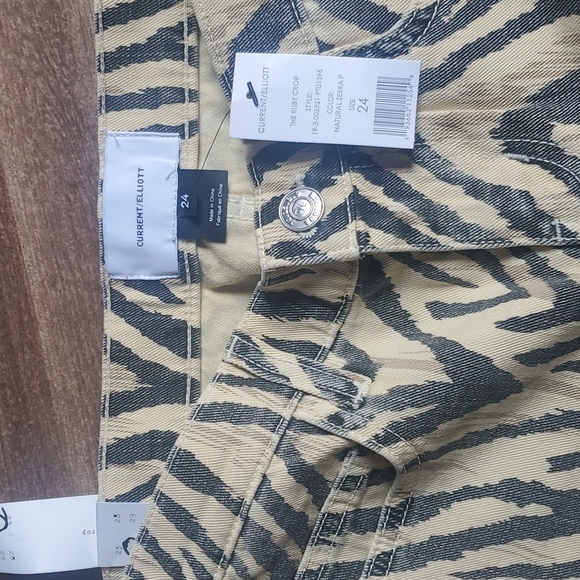 New Current Elliott The Ruby Cropped Zebra-print Low-rise Slim-leg Jeans. - Picture 13 of 16